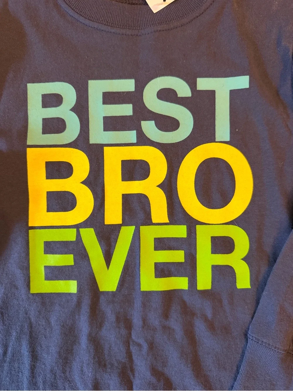Old Navy Navy Long Sleeve Tee with Bright 'BEST BRO EVER' Graphic